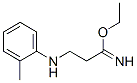 Propionimidic acid, 3-o-toluidino-, ethyl ester (8CI) Struktur
