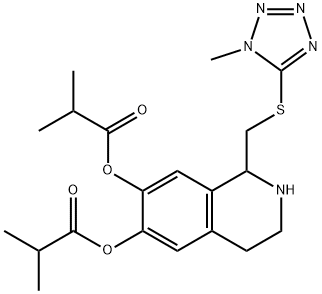 Propanoic  acid,  2-methyl-,  1,2,3,4-tetrahydro-1-[[(1-methyl-1H-tetrazol-5-yl)thio]methyl]-6,7-isoquinolinediyl  ester  (9CI) Structure