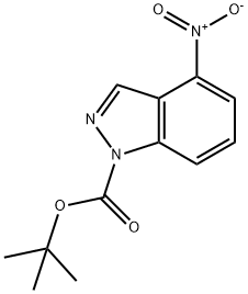 1H-INDAZOLE-1-CARBOXYLIC ACID,4-NITRO-,1,1-DIMETHYLETHYL ESTER Struktur