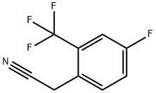 4-フルオロ-2-(トリフルオロメチル)フェニルアセトニトリル 化学構造式