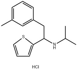 N-[2-(3-methylphenyl)-1-thiophen-2-yl-ethyl]propan-2-amine hydrochlori de Structure