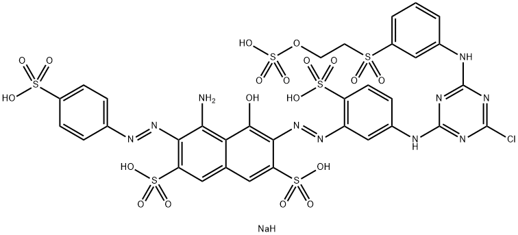 2,7-Naphthalenedisulfonic acid, 4-amino-6-[[5-[[4-chloro-6-[[3-[[2-(sulfooxy)ethyl]sulfonyl]phenyl]amino]-1,3,5-triazin-2-yl]amino]-2-sulfophenyl]azo]-5-hydroxy-3-[(4-sulfophenyl)azo]-, pentasodium salt Structure