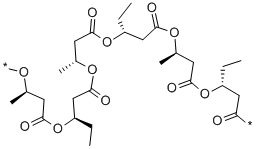ポリ(3-ヒドロキシ酪酸-コ-3-ヒドロキシ吉草酸) 化学構造式
