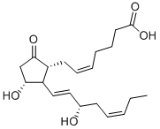 (5Z,13E,15S,17Z)-11α,15-ジヒドロキシ-9-オキソプロスタ-5,13,17-トリエン-1-酸 化学構造式