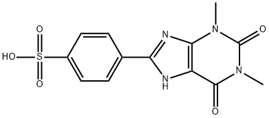 8-(p-スルホフェニル)-1,3-ジメチルキサンチン 化学構造式