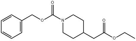 N-CBZ-4-ピペリジン酢酸エチル 化学構造式