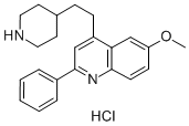 Quinoline, 6-methoxy-2-phenyl-4-(2-(4-piperidinyl)ethyl)-, monohydroch loride Structure