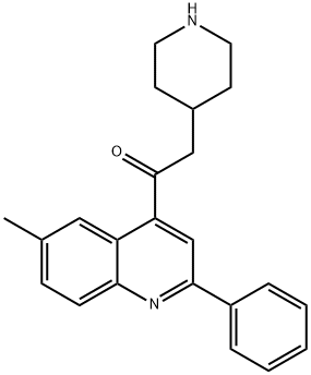 1-(6-Methyl-2-phenyl-4-quinolinyl)-2-(4-piperidinyl)ethanone 结构式