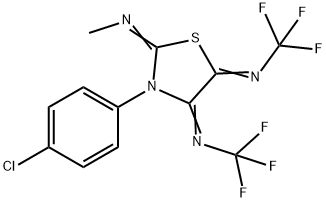 N,N'-[3-(4-chlorophenyl)-2-(methylimino)-4,5-thiazolidinediylidene]bis[trifluoromethylamine]|
