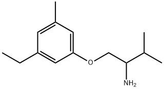 Propylamine, 1-[[(5-ethyl-m-tolyl)oxy]methyl]-2-methyl- (8CI) Struktur