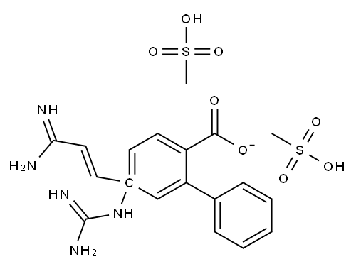 4-(beta-amidinoethenyl)phenyl-4-guanidinobenzoate dimethanesulfonate Structure