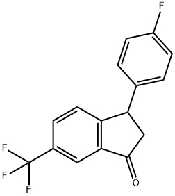 3-(4-氟苯基)-6-(三氟甲基)-2,3-二氢-1H-茚-1-酮, 80272-38-4, 结构式