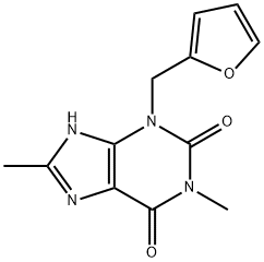 3-(2-フラニルメチル)-3,7-ジヒドロ-1,8-ジメチル-1H-プリン-2,6-ジオン 化学構造式