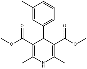1,4-dihydro-2,6-dimethyl-4-(3-methylphenyl)-3,5-pyridinedicarboxylic acid dimethyl ester 结构式