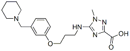 1H-1,2,4-Triazole-3-carboxylic acid, 1-methyl-5-((3-(3-(1-piperidinylm ethyl)phenoxy)propyl)amino)- Structure
