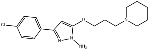 1H-Pyrazol-1-amine, 3-(4-chlorophenyl)-5-(3-(1-piperidinyl)propoxy)- 结构式