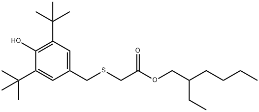2-ethylhexyl [[[3,5-bis(1,1-dimethylethyl)-4-hydroxyphenyl]methyl]thio]acetate Struktur