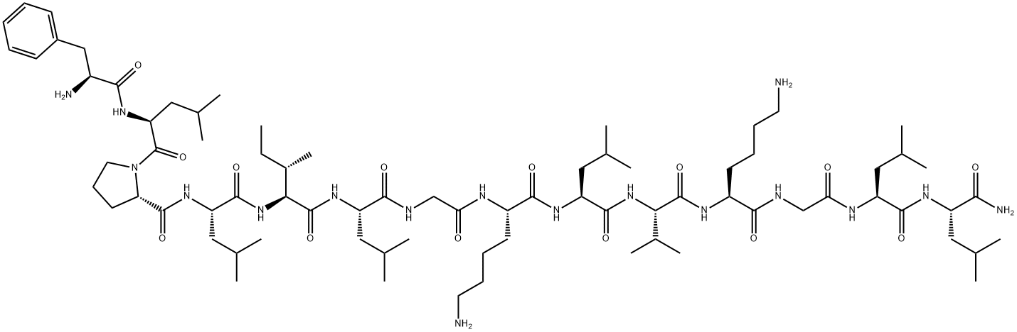 PHE-LEU-PRO-LEU-ILE-LEU-GLY-LYS-LEU-VAL-LYS-GLY-LEU-LEU-NH2, 80388-04-1, 结构式