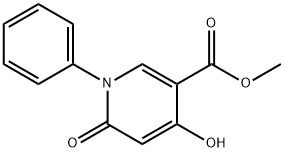 4-ヒドロキシ-6-オキソ-1-フェニル-1,6-ジヒドロピリジン-3-カルボン酸メチル 化学構造式