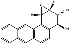 1α,2α-エポキシ-1,2,3,4-テトラヒドロベンゾ[a]アントラセン-3α,4β-ジオール 化学構造式