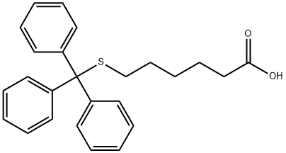 6-Tritylmercapto-hexanoic acid 化学構造式