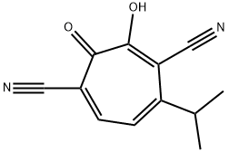 1,4,6-Cycloheptatriene-1,4-dicarbonitrile, 2-hydroxy-7-(1-methylethyl)-3-oxo- (9CI) 结构式