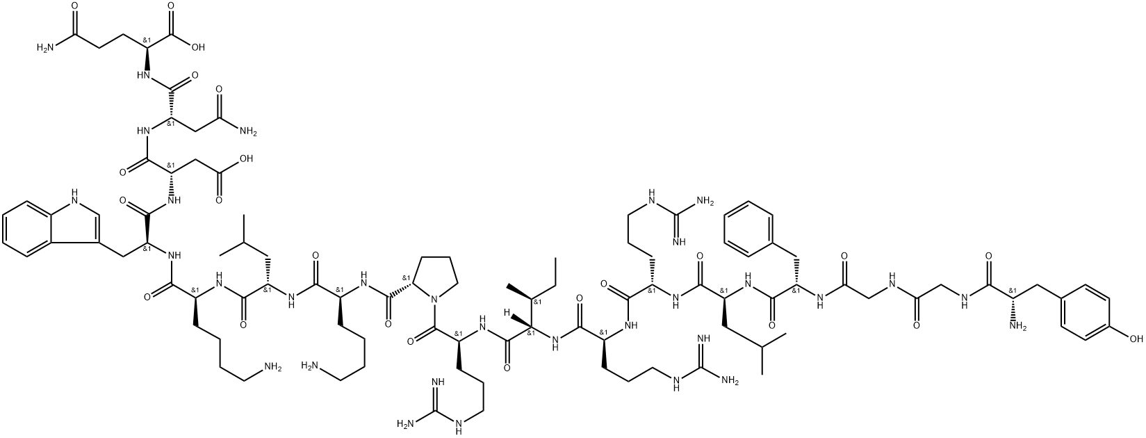 TYR-GLY-GLY-PHE-LEU-ARG-ARG-ILE-ARG-PRO-LYS-LEU-LYS-TRP-ASP-ASN-GLN-NH2 Structure