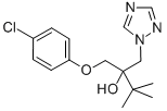 alpha-tert-butyl-alpha-[(4-chlorophenoxy)methyl]-1H-1,2,4-triazol-1-ethanol Struktur