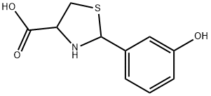 (4R)-2-(3-ヒドロキシフェニル)-1,3-チアゾリジン-4-カルボン酸 化学構造式