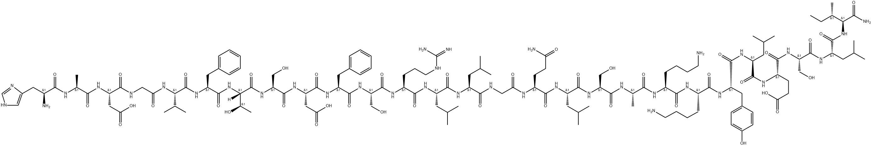 ペプチドヒスチジンイソロイシン, ブタ 化学構造式