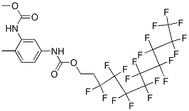 2-Methoxycarbonylamino-4-[(3,3,4,4,5,5,6,6,7,7,8,8,9,9,10,10,11,11,11-nonadecafluoroundecyl)oxycarbonylamino]toluene 结构式