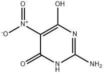 2-アミノ-4,6-ジヒドロキシ-5-ニトロピリミジン 化学構造式