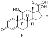 (6A,11B,16A,17A)-6,9-二氟-11,17-二羟基-16-甲基-3-氧代雄甾-1,4-二烯-17-硫代羧酸, 80473-92-3, 结构式