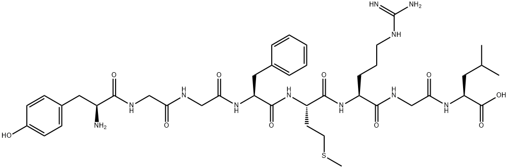 [Met5]エンケファリン-Arg6,Gly7,Leu8 化学構造式