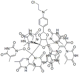 2',3'-O-(4-(N-(2-Chloroethyl)-N-(methylamino))benzylidene)nonathymidyluridine|