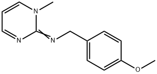 Benzenemethanamine, 4-methoxy-N-(1-methyl-2(1H)-pyrimidinylidene)- (9CI) Struktur