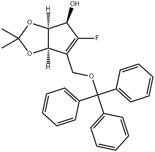 (3AS,4R,6AR)-5-氟-2,2-二甲基-6 - ((三苯甲基氧基)甲基)-4,6A二氢-3, 805245-42-5, 结构式