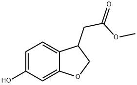 2-(6-ヒドロキシ-2,3-ジヒドロベンゾフラン-3-イル)酢酸メチル 化学構造式