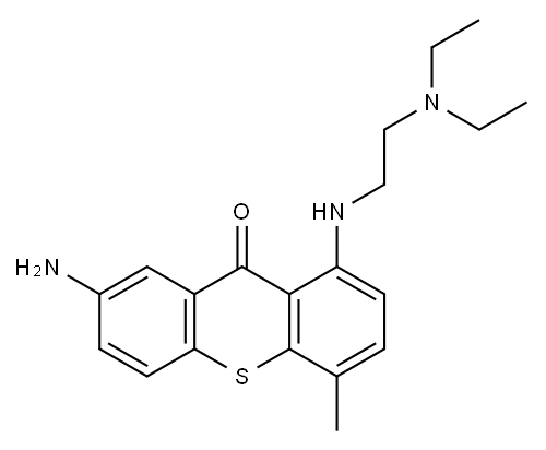 9H-Thioxanthen-9-one, 7-amino-1-[[2-(diethylamino)ethyl]amino]-4-methy l- Struktur