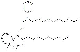 1-isopropyl-2,2-dimethylpropane-1,3-diylbis[(decyl)(phenyl)phosphine]  Struktur