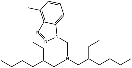 N,N-ビス(2-エチルヘキシル)-4-メチル-1H-ベンゾトリアゾール-1-メタンアミン 化学構造式