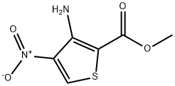 2-Thiophenecarboxylicacid,3-amino-4-nitro-,methylester(9CI) Struktur