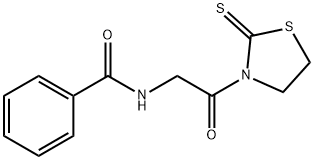 N-[2-氧代-2-(2-硫酮-3-噻唑烷基)乙基]苯甲酰胺,80681-03-4,结构式