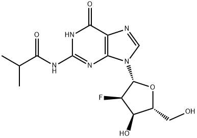 N2-イソブチリル-2'-フルオロ-2'-デオキシグアノシン 化学構造式