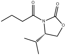 (S)-4-(1-Isopropyl)-3-(1-oxobutyl)-2-oxazolidinone 化学構造式