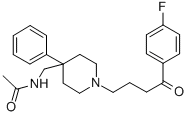 N-[[1-[4-(4-フルオロフェニル)-4-オキソブチル]-4-フェニル-4-ピペリジニル]メチル]アセトアミド 化学構造式