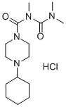 1-Piperazinecarboxamide, 4-cyclohexyl-N-((dimethylamino)carbonyl)-N-me thyl-, monohydrochloride Struktur