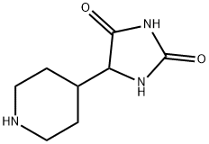 2,4-IMIDAZOLIDINEDIONE, 5-(4-PIPERIDINYL)- Struktur