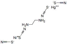 ethane-1,2-diamine, mercury(+2) cation, nickel(+2) cation, tetrathiocy anate Struktur