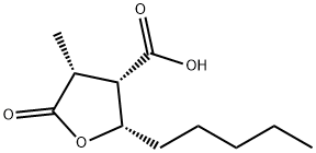 3-Furancarboxylicacid,tetrahydro-4-methyl-5-oxo-2-pentyl-,(2S,3S,4R)-(9CI) 结构式
